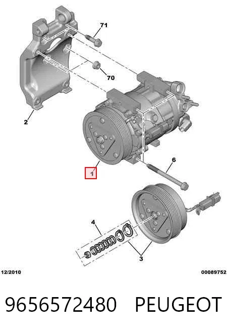 Sprężarka klimatyzacji 9656572480 Peugeot/Citroen