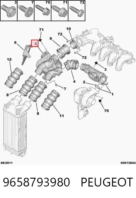 Przepustnica, komplet 9658793980 Peugeot/Citroen