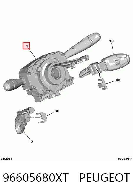Przełącznik zespolony, w komplecie 96605680XT Peugeot/Citroen