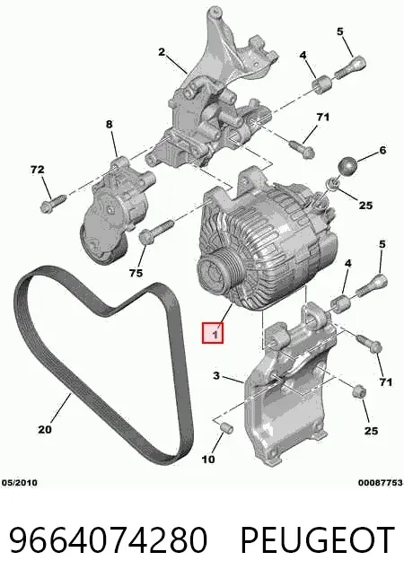 Alternator 9664074280 Peugeot/Citroen