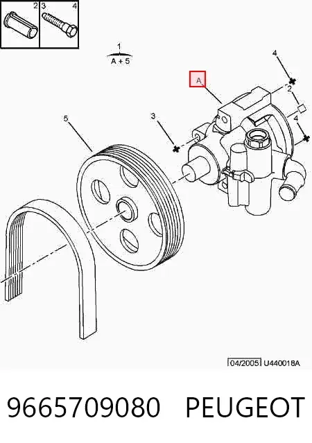 Pompa wspomagania hydraulicznego kierownicy 9665709080 Peugeot/Citroen