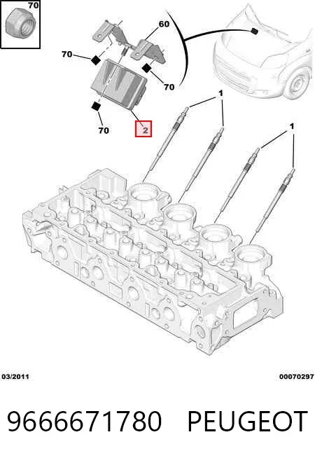 Przekaźnik świec żarowych 9666671780 Peugeot/Citroen