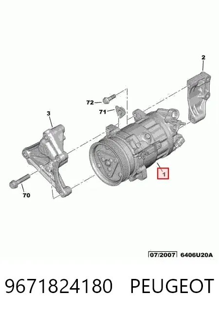 Sprężarka klimatyzacji 9671824180 Peugeot/Citroen