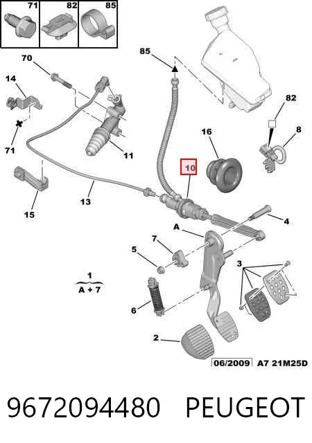 Cylinder sprzęgła główny 9672094480 Peugeot/Citroen