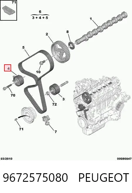 Rolka napinacza paska rozrządu 9672575080 Peugeot/Citroen