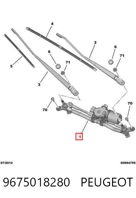 Mechanizm wycieraczek 9675018280 Peugeot/Citroen