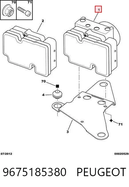 Sterownik ABS  hydrauliczny 9675185380 Peugeot/Citroen