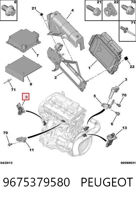 Czujnik ciśnienia w kolektorze ssącym, MAP 9675379580 Peugeot/Citroen
