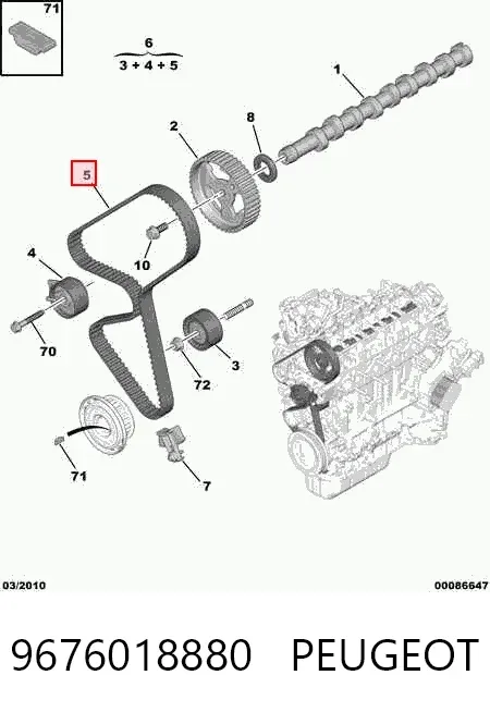 Pasek rozrządu 9676018880 Peugeot/Citroen