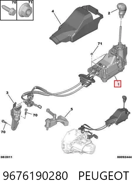 Mechanizm zmiany biegów (cięgno) 9676190280 Peugeot/Citroen