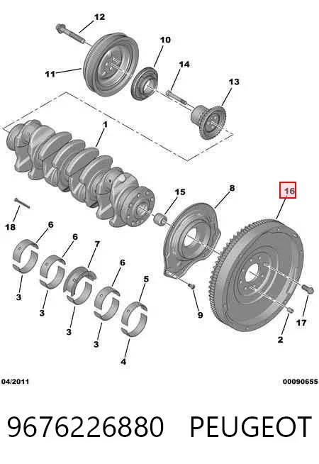 Koło zamachowe silnika 9676226880 Peugeot/Citroen
