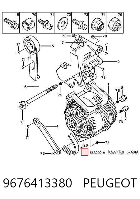 Pas napędowy mechanizmów 9676413380 Peugeot/Citroen