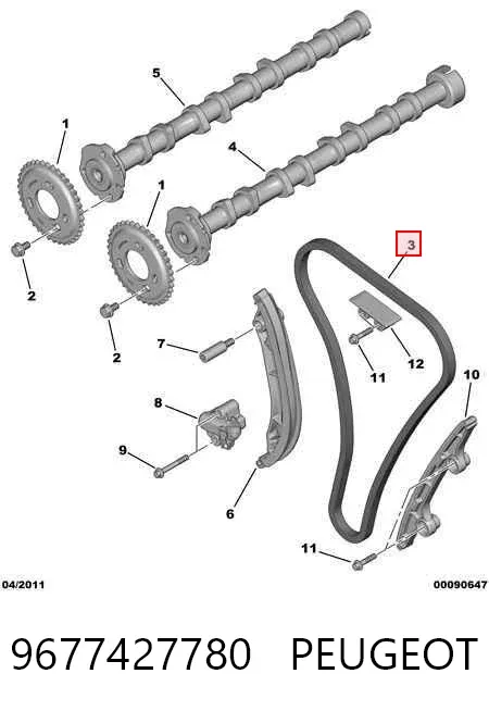Łańcuch rozrządu 9677427780 Peugeot/Citroen