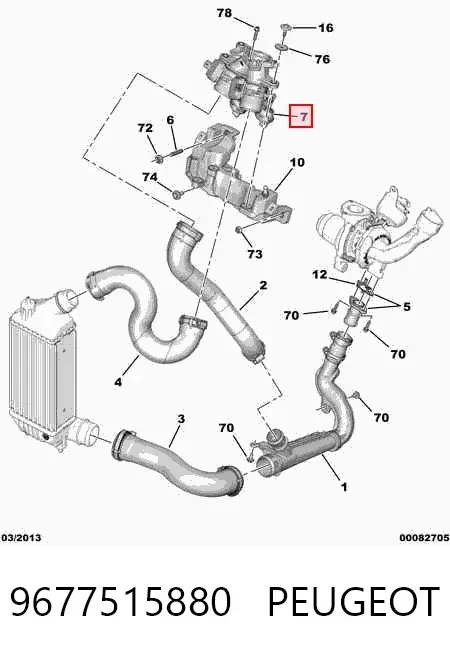 Przepustnica, komplet 9677515880 Peugeot/Citroen