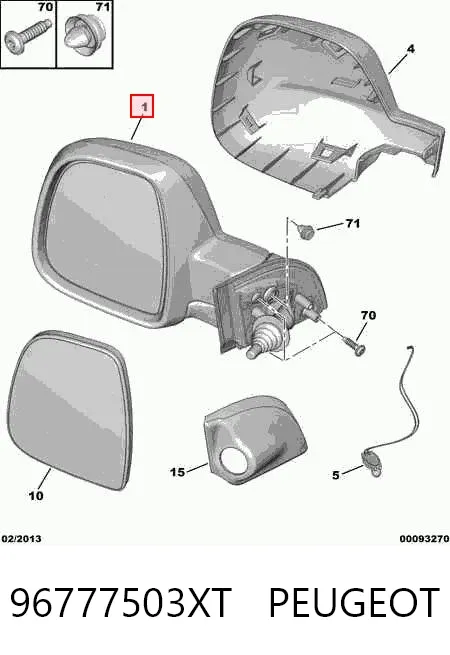 Lusterko wsteczne lewe 96777503XT Peugeot/Citroen