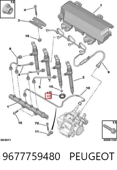Pierścień uszczelniający gniazda świecy 9677759480 Peugeot/Citroen