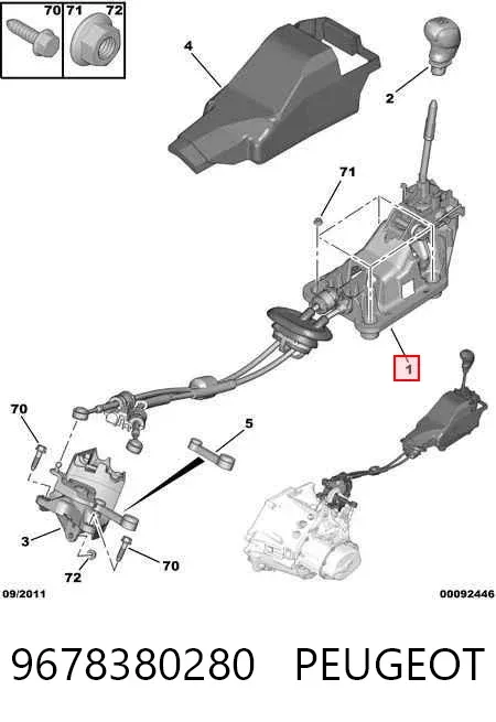 Mechanizm zmiany biegów (cięgno) 9678380280 Peugeot/Citroen