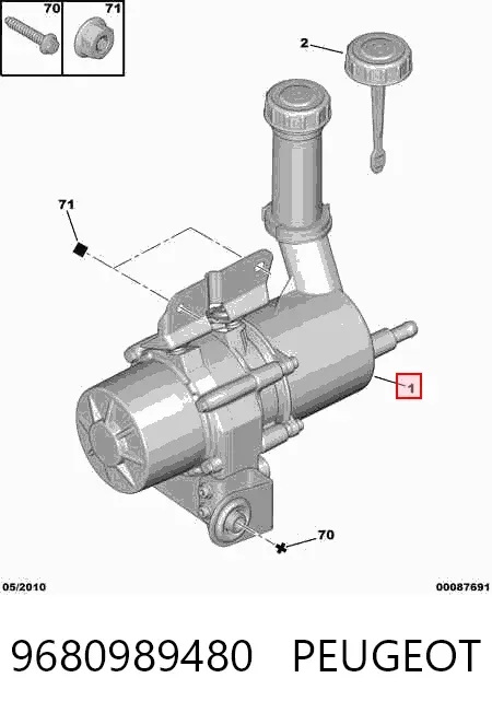Pompa wspomagania hydraulicznego kierownicy 9680989480 Peugeot/Citroen