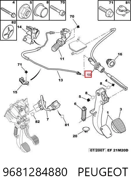 Cylinder sprzęgła główny 9681284880 Peugeot/Citroen
