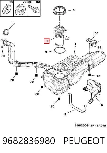 Moduł pompy paliwowej z czujnikiem poziomu paliwa 9682836980 Peugeot/Citroen