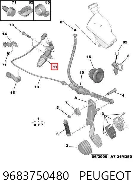 Cylinder roboczy sprzęgła 9683750480 Peugeot/Citroen