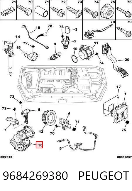 Przepustnica sprężarki doładowującej 9684269380 Peugeot/Citroen