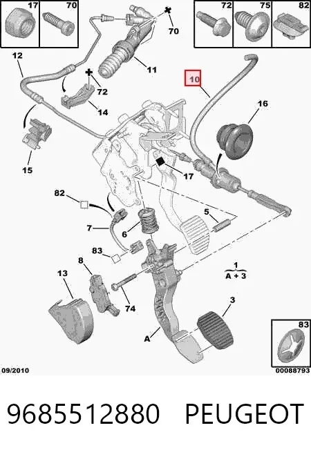 Cylinder sprzęgła główny 9685512880 Peugeot/Citroen