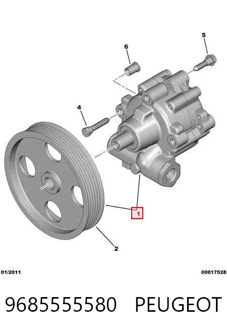 Pompa wspomagania hydraulicznego kierownicy 9685555580 Peugeot/Citroen