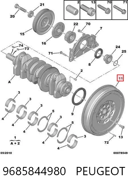 Koło zamachowe silnika 9685844980 Peugeot/Citroen