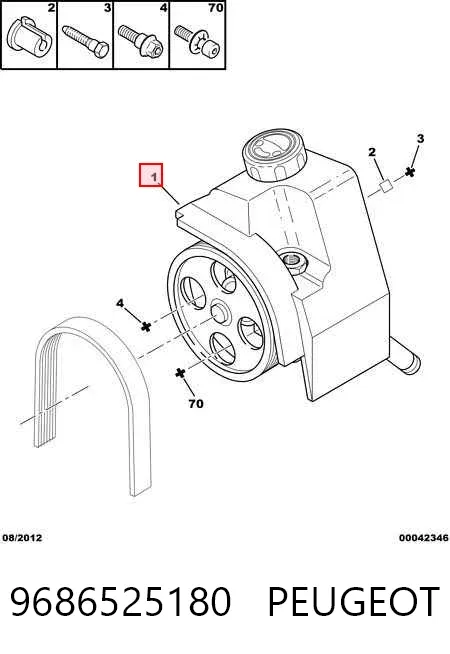 Pompa wspomagania hydraulicznego kierownicy 9686525180 Peugeot/Citroen
