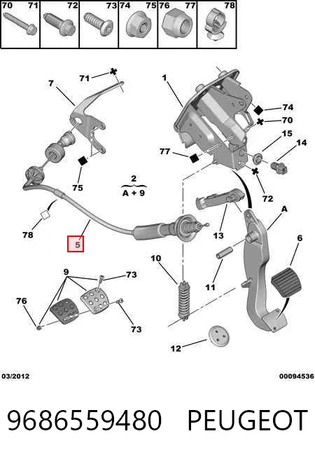 Linka sprzęgła 9686559480 Peugeot/Citroen
