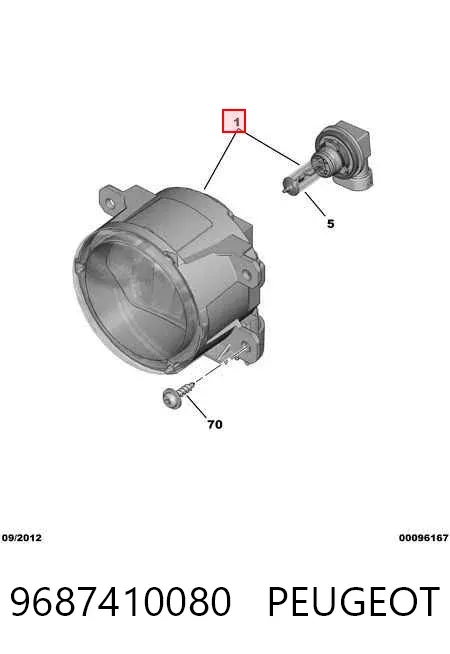 Lampa przeciwmgielna lewa/prawa 9687410080 Peugeot/Citroen