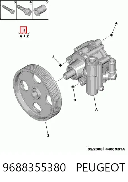 Pompa wspomagania hydraulicznego kierownicy 9688355380 Peugeot/Citroen