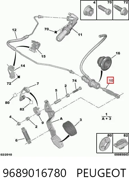 Cylinder sprzęgła główny 9689016780 Peugeot/Citroen