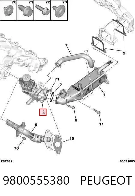 Zawór recyrkulacji spalin EGR 9800555380 Peugeot/Citroen