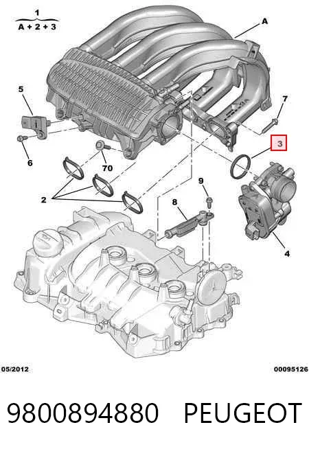 Uszczelka przepustnicy 9800894880 Peugeot/Citroen