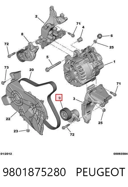 Napinacz paska napędowego 9801875280 Peugeot/Citroen