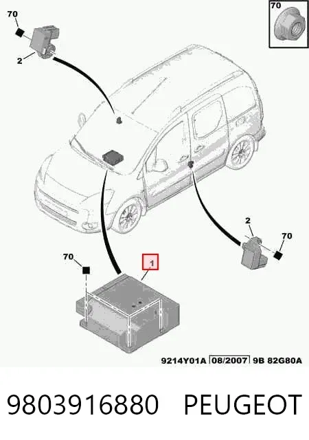 Sterownik poduszki bezpieczeństwa 9803916880 Peugeot/Citroen