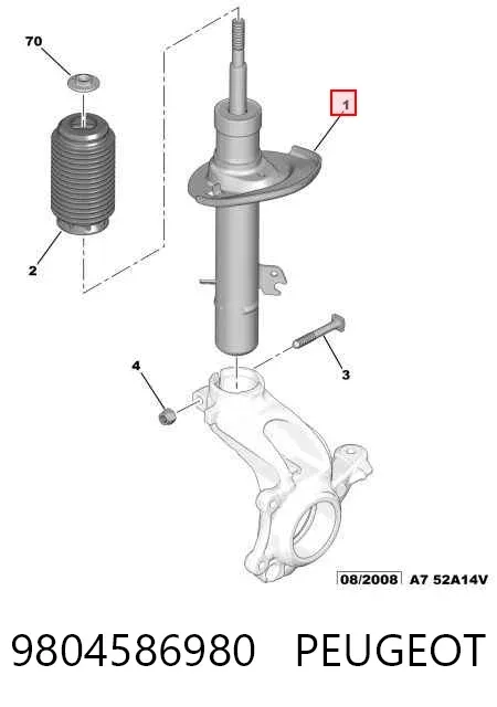 Amortyzator przedni lewy 9804586980 Peugeot/Citroen