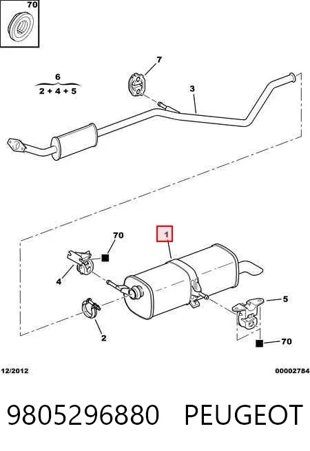 Tłumik, tylna część 9805296880 Peugeot/Citroen
