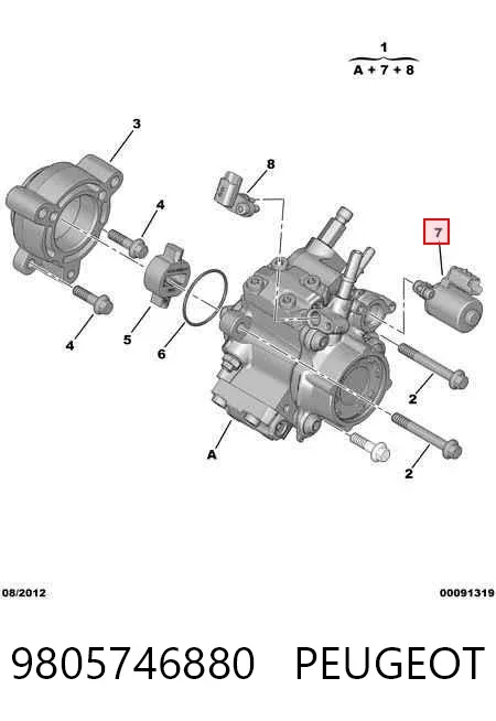Zawór regulacji ciśnienia (zawór redukcyjny pompy wtryskowej) System Common-Rail 9805746880 Peugeot/Citroen