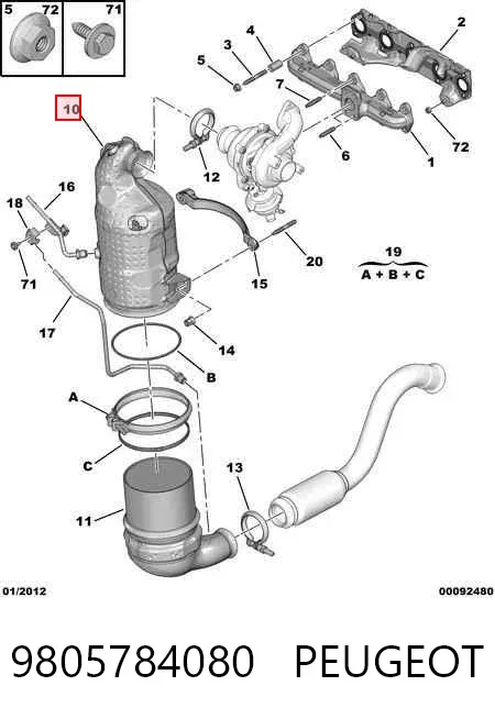 Konwerter-katalizator 9805784080 Peugeot/Citroen