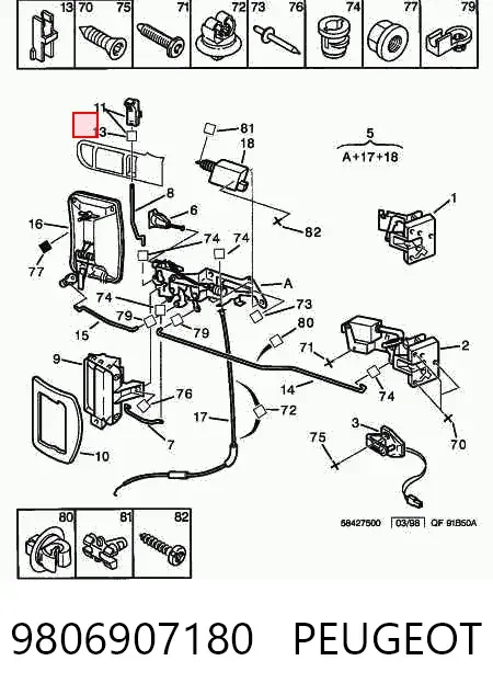 Łącznik stabilizatora przedniego 9806907180 Peugeot/Citroen