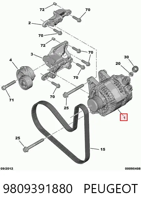 Alternator 9809391880 Peugeot/Citroen