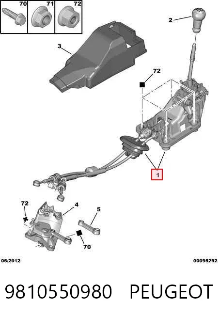Mechanizm zmiany biegów (cięgno) 9810550980 Peugeot/Citroen