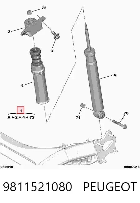 Amortyzator tylny 9811521080 Peugeot/Citroen