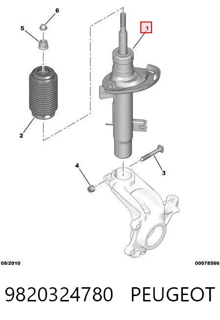 Amortyzator przedni lewy 9820324780 Peugeot/Citroen