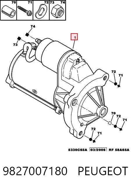 Rozrusznik 9827007180 Peugeot/Citroen