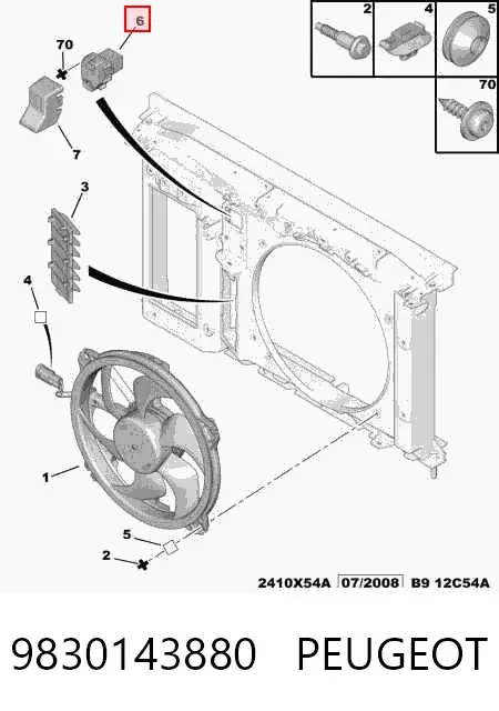 Regulator obrotów wentylatora (sterownik) 9830143880 Peugeot/Citroen