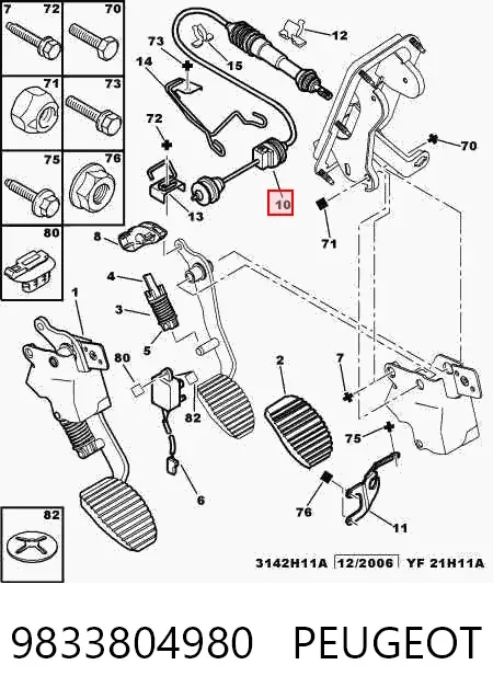 Linka sprzęgła 9833804980 Peugeot/Citroen